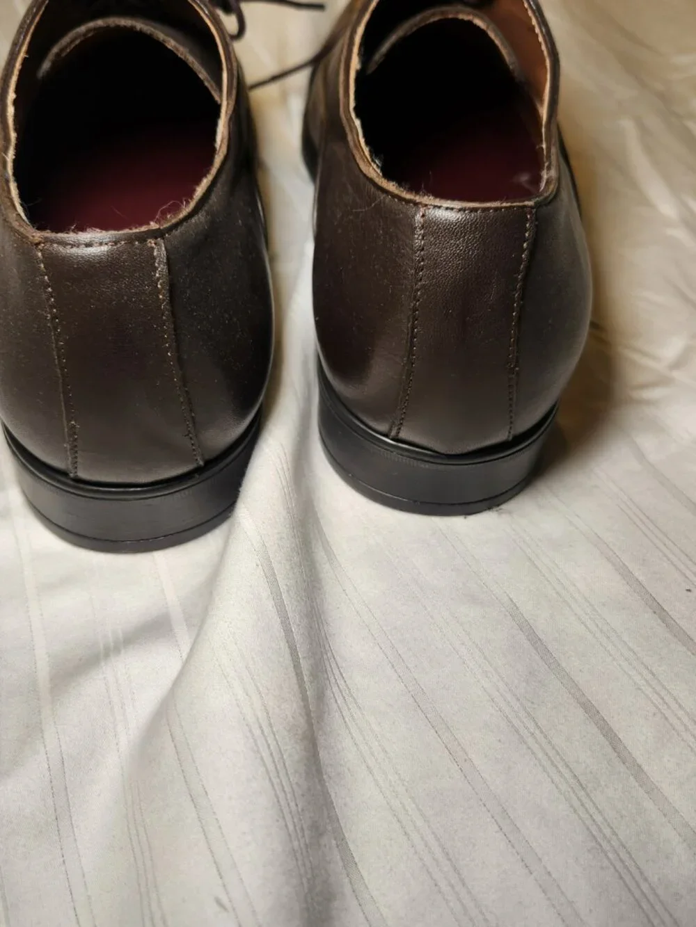 Bruno Magli Dark Brown Leather Cap Toe Oxford Dress Shoes Italy Mens 7.5